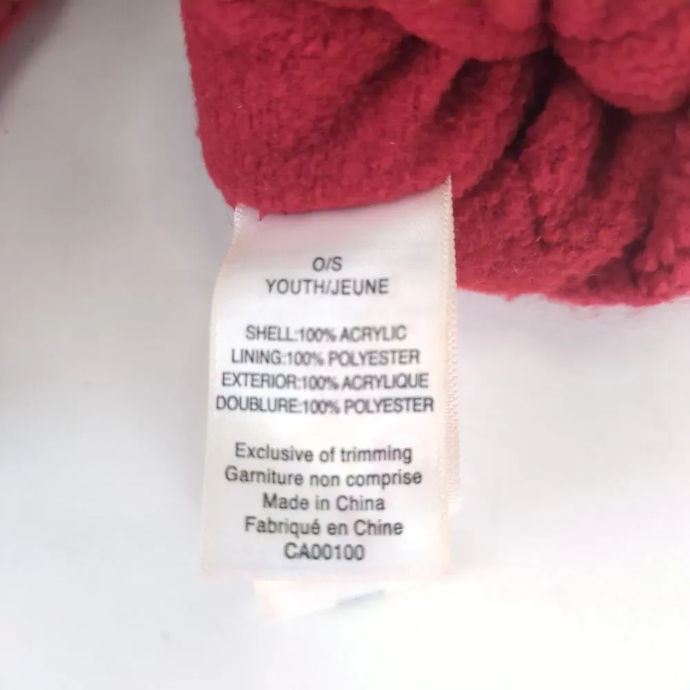 Winter Olympics Vancouver Canada 2010 Red‎ Knit Mittens Youth Size Hudson's Bay